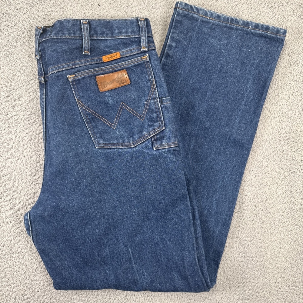 Wrangler FR Flame Resistant Jeans Mens 38x34 Dark Wash Relaxed FR31MWZ